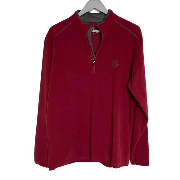 Antigua L red 1/4 zip “Elmhurst” pull over performance top New - Picture 3 of 8